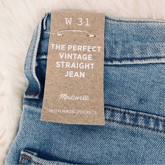MADEWELL The Perfect Vintage Straight Jean Shorts‎ Midi Bermuda Size 31 New - Picture 10 of 14